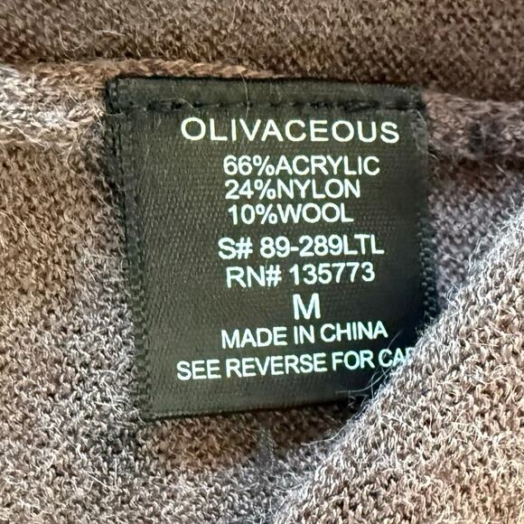 Olivaceous Crew Neck Long Sleeve Shirt Zebra Print Size Medium Brown & Black - Picture 8 of 11